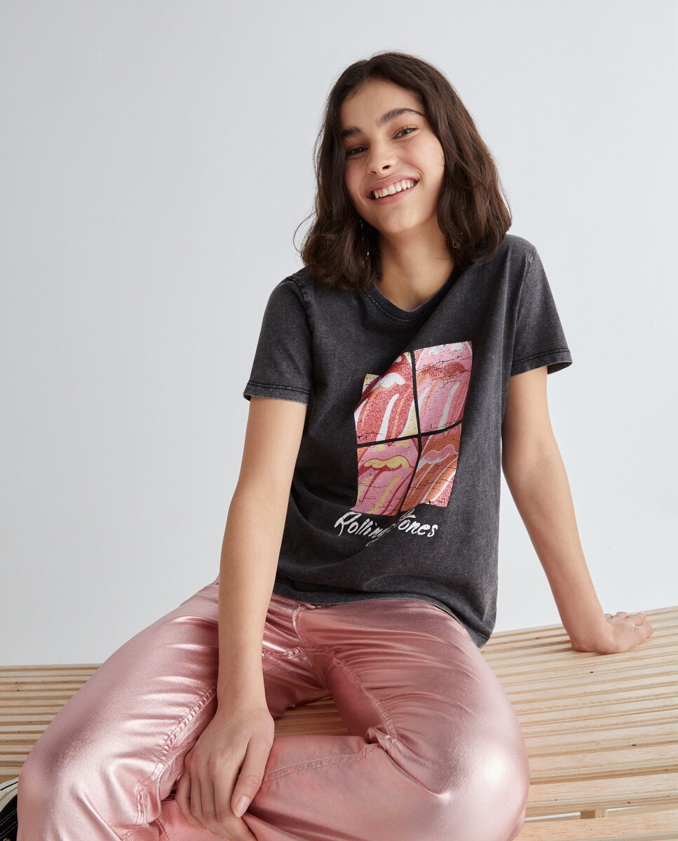 Camiseta de mujer manga corta licencia Rolling Stones · Green Coast