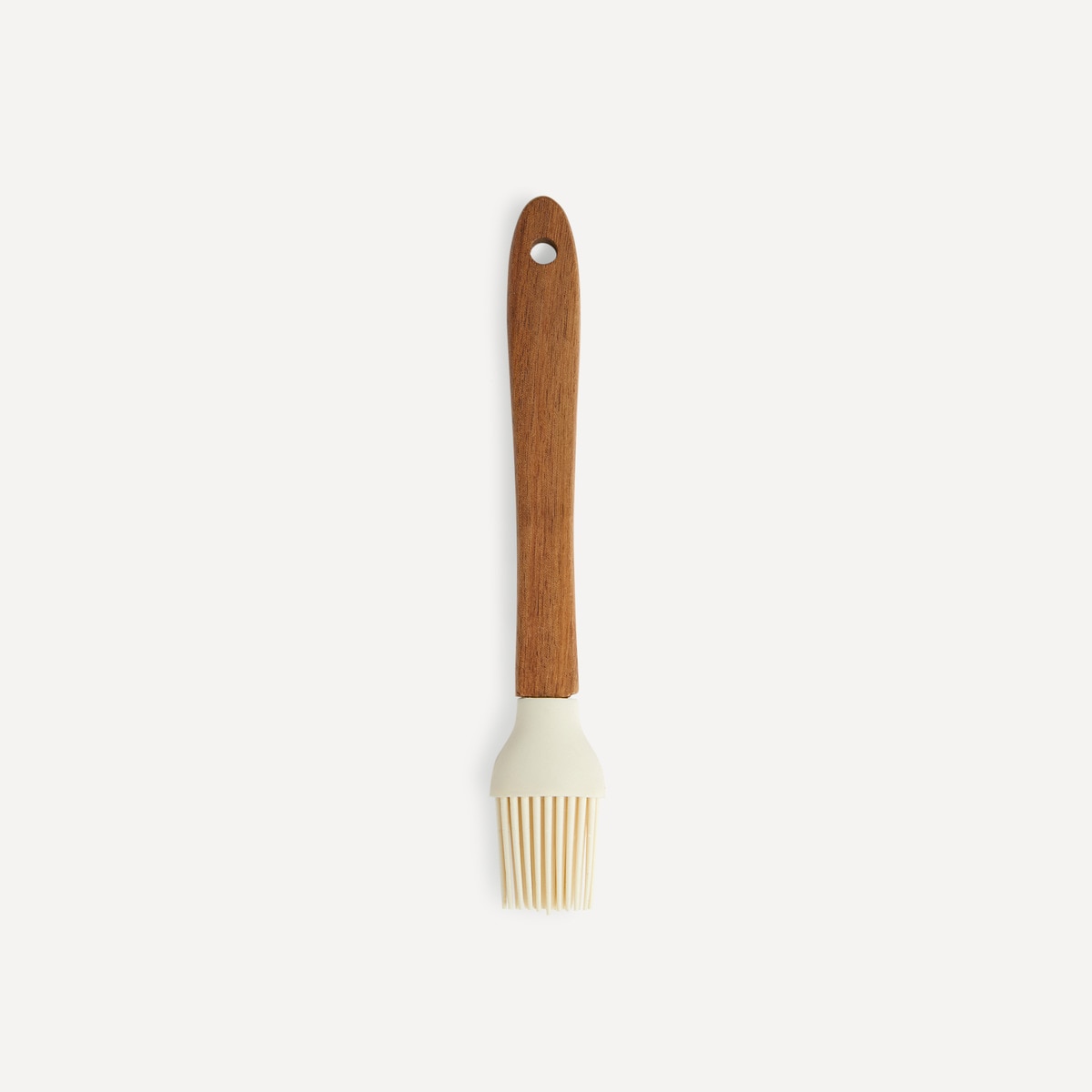 Pincel de Silicone e Madeira Acácia Creme/Madeira-1
