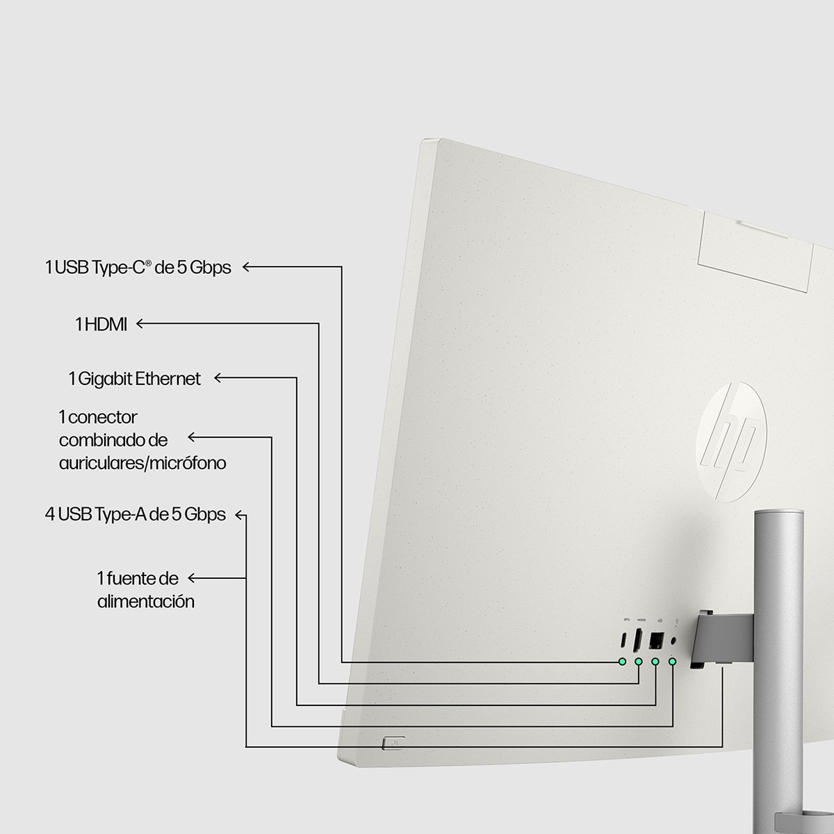 All in One HP 24-cr0001ns, Ryzen 3-7320U, 8GB, 512GB SSD, 23,8", W11 Blanco-4
