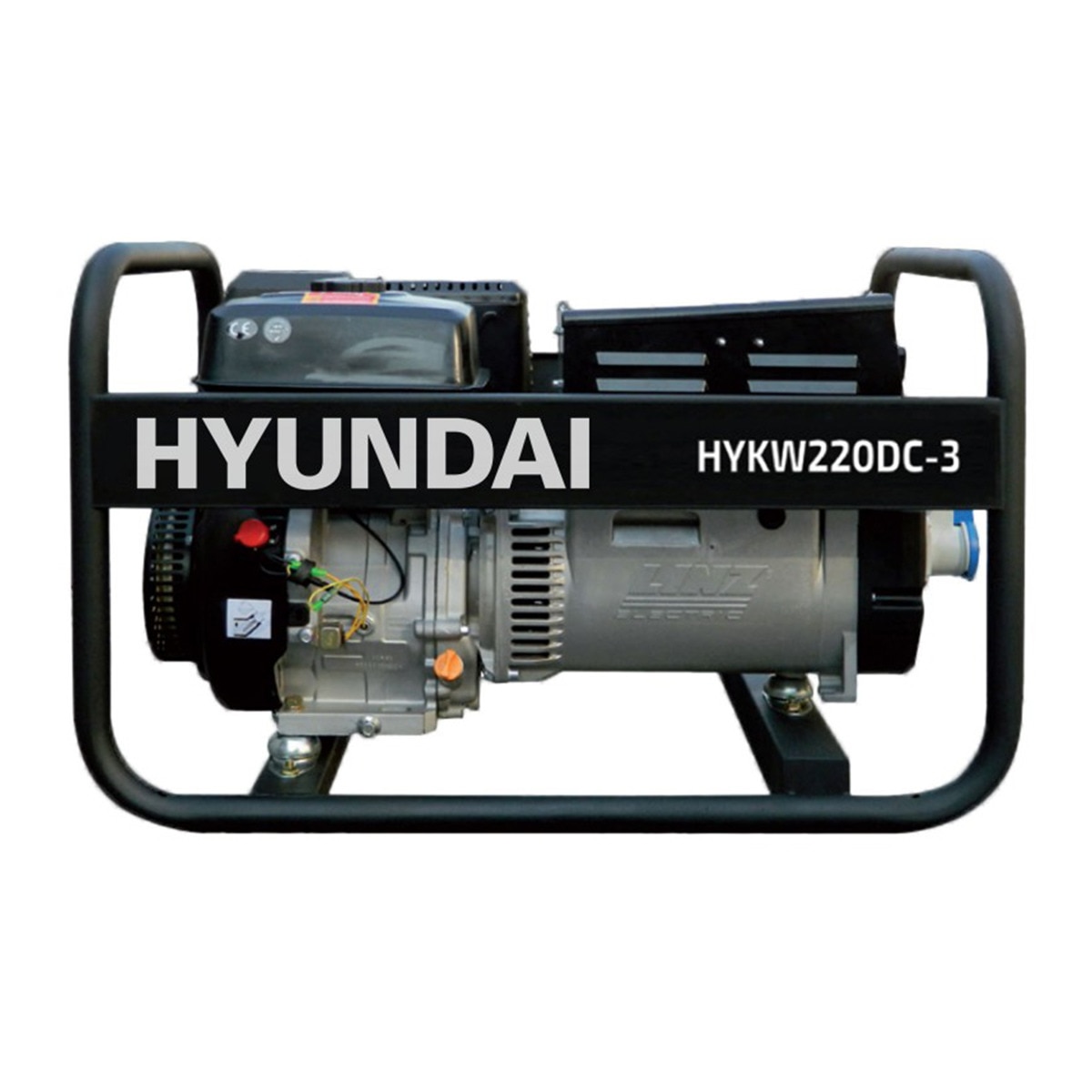 Motosoldadora Gasolina 6,5 kVA HYKW220DC-3 Negro / Azul-1
