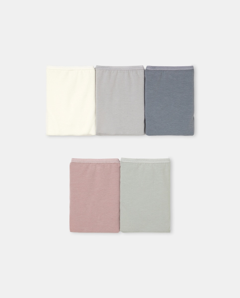 Pack 5 braga bikini algodón estampadas Gris oscuro-3