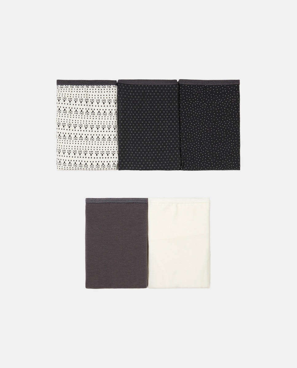 Pack 5 braga bikini algodón estampadas Verde Agua-3