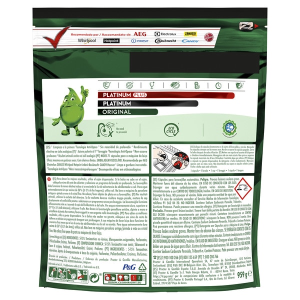 original All-in-1 lemon dishwasher detergent bag 71 tablets