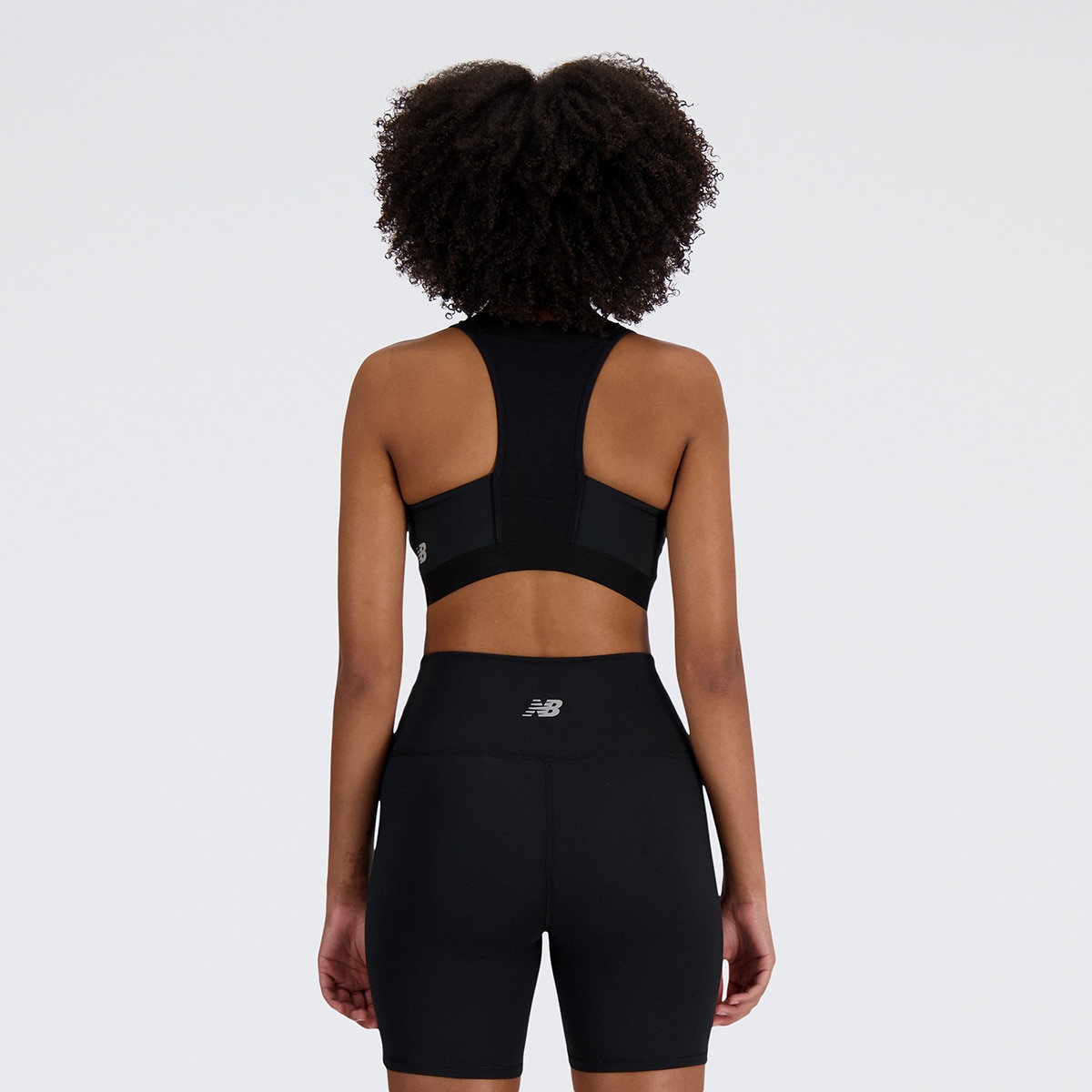 Top de Mulher NB Athletics Medium Support Sleek Zipper Front Sports Preto-2
