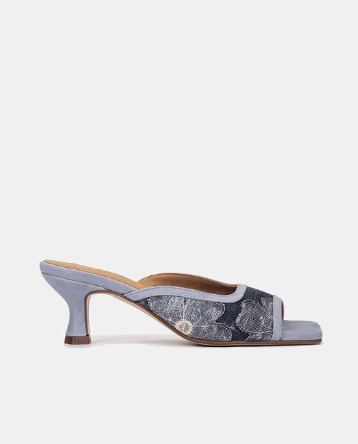 Imagen 0 de Mules Dodona de mujer en denim con tacón embudo