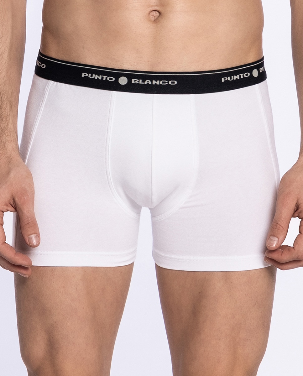 Calzoncillos Hombre Boxer Pack De Bóxers Punto Blanco Algodón