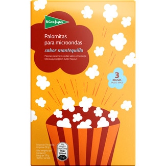 palomitas para microondas sabor a mantequilla pack 3 bolsas 100 g - El Corte Ingles
