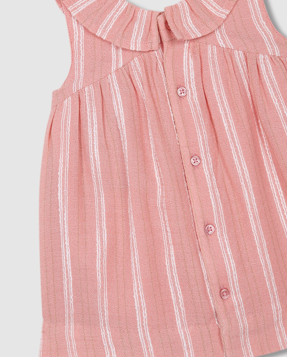 Vestido Tecido Dobby Rosa-6