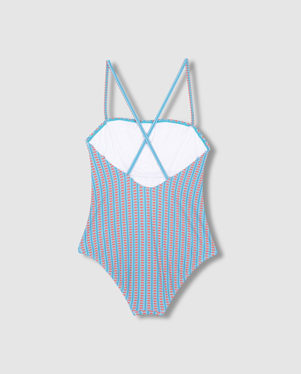 Costume da bagno intero a righe per ragazze giovani, carino per le vacanze, con va alta, per bambini, abbigliamento da spiaggia - Cina Costume da bagno per bambini e costume da bagno