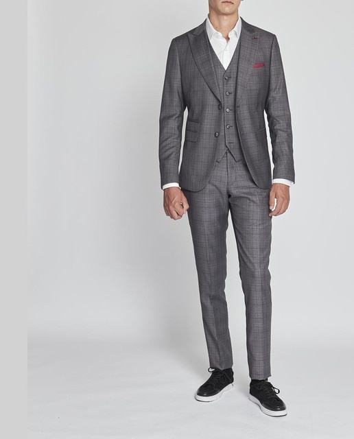 Imagen 0 de Traje cuadros tres piezas
