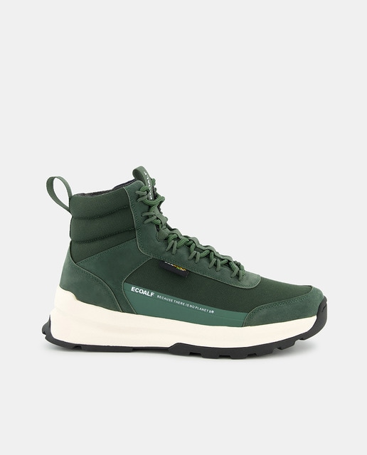 Imagen 0 de Botas de hombre en verde tipo trekking con collarín acolchado