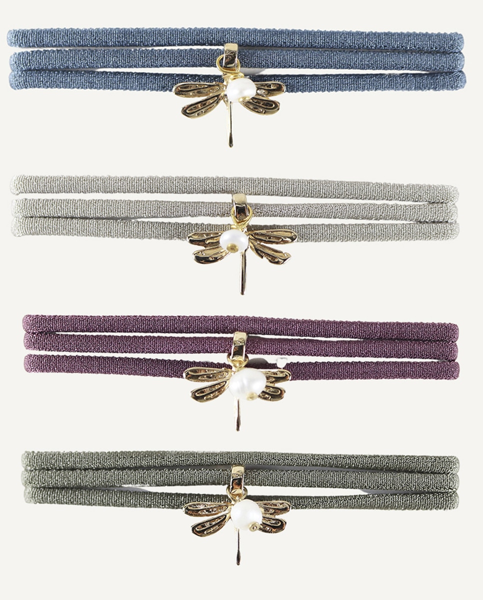 Collar Miz Libélula con perla de río Verde-3