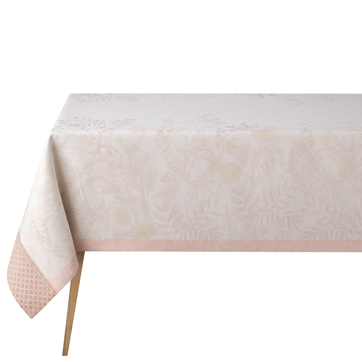 Toalha de Mesa de Algodão Jardin D'Éden Rosa-claro-1