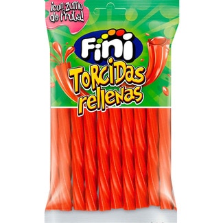 torcidas de regaliz rojo rellenas bolsa 140 g - Fini
