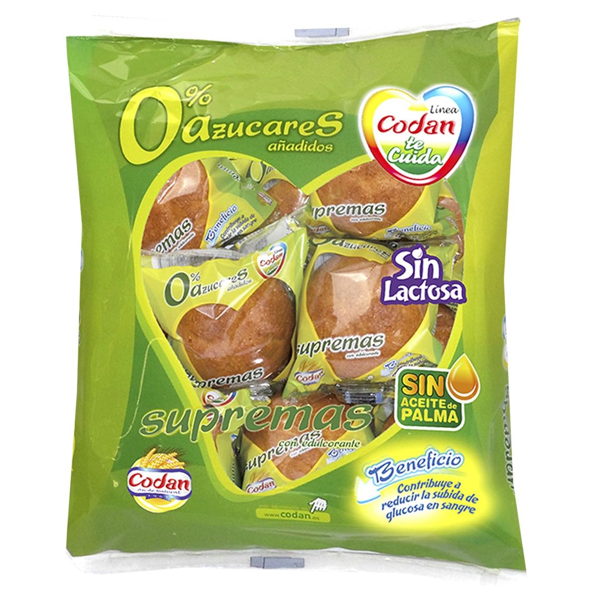 magdalenas sin lactosa y 0% azúcares añadidos bolsa 350 g