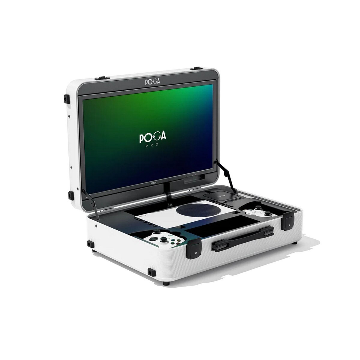 POGA Pro Trolley com monitor para jogos de 21,5" para Xbox One X - Branco 3