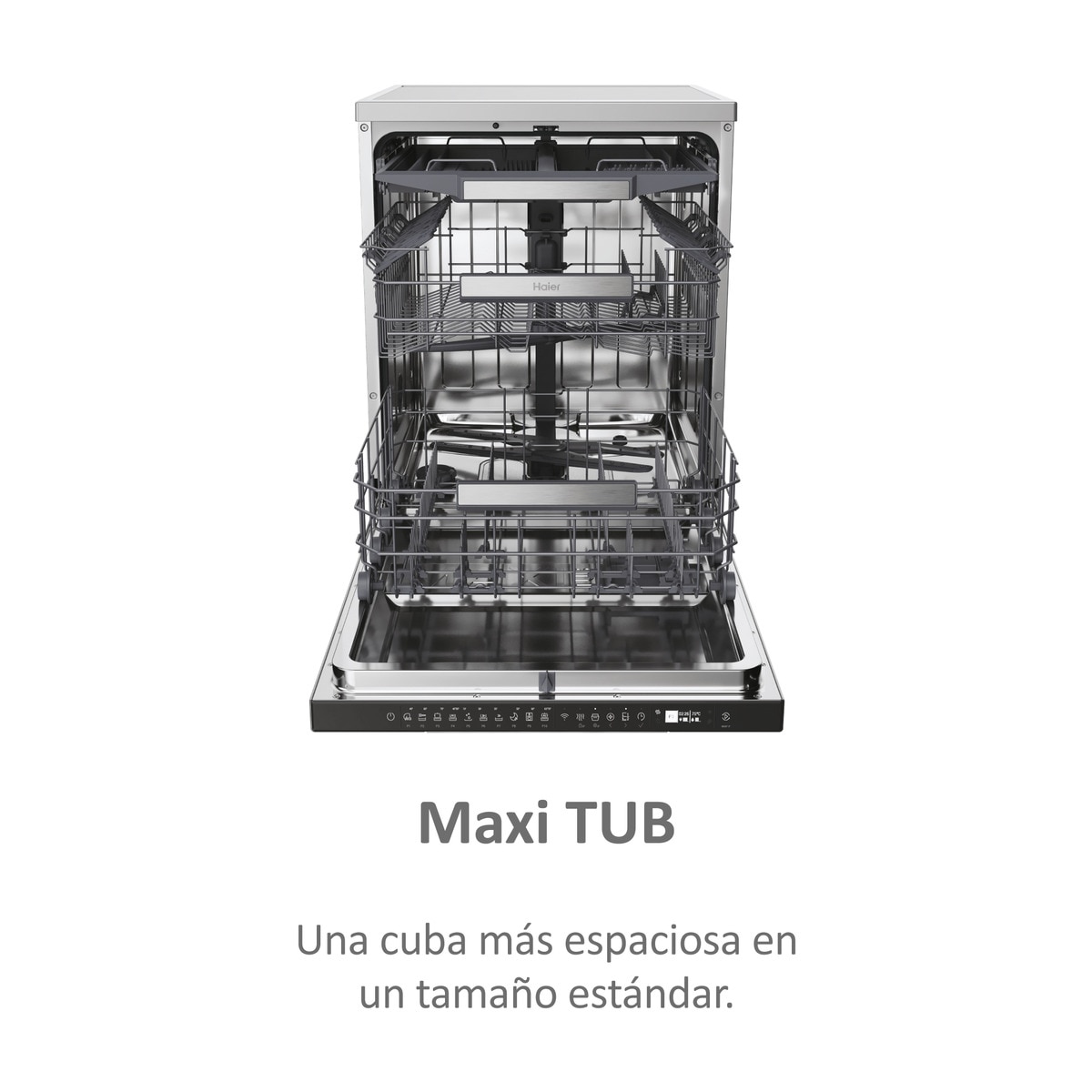 Lavavajillas Haier 15 servicios, 3º bandeja, 60 cm con WIFI I-PRO SHINE - XF 5C4M1X Inox-11