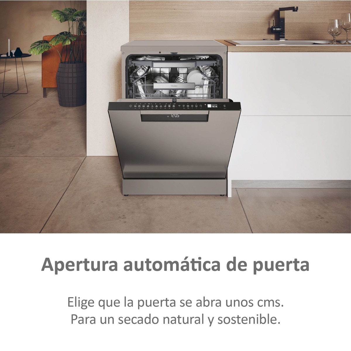 Lavavajillas Haier 15 servicios, 3º bandeja, 60 cm con WIFI I-PRO SHINE - XF 5C4M1X Inox-9