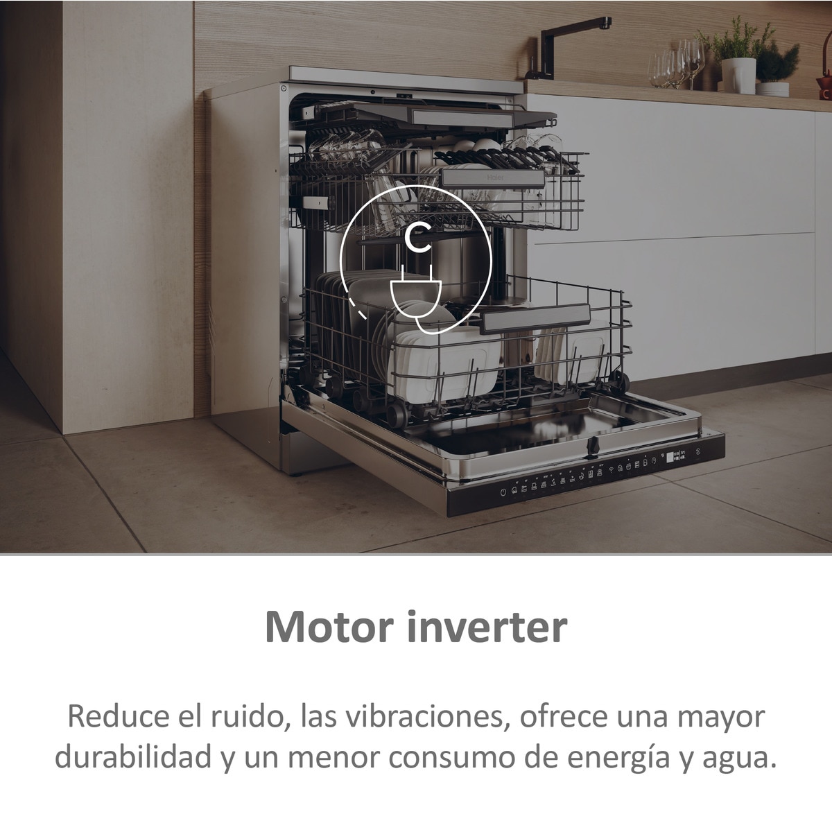 Lavavajillas Haier 15 servicios, 3º bandeja, 60 cm con WIFI I-PRO SHINE - XF 5C4M1X Inox-8