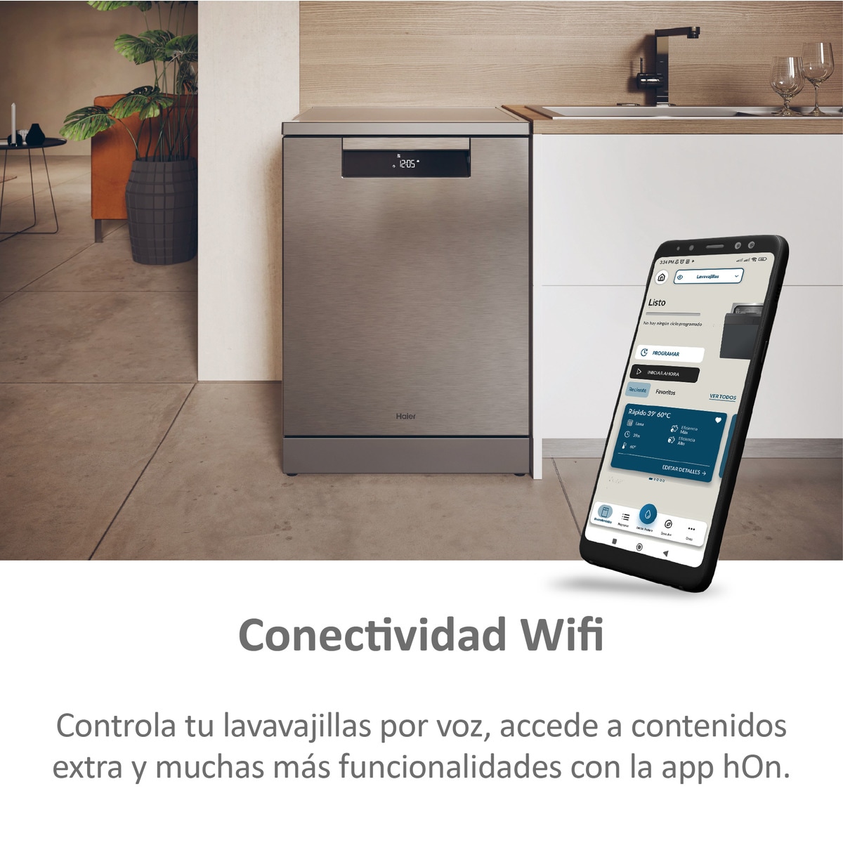 Lavavajillas Haier 15 servicios, 3º bandeja, 60 cm con WIFI I-PRO SHINE - XF 5C4M1X Inox-6