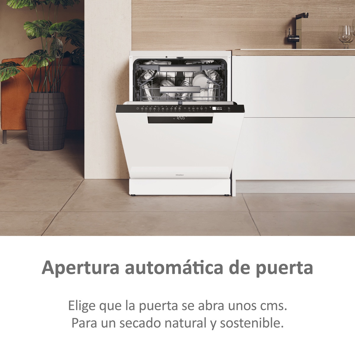 Lavavajillas Haier 15 servicios, 60 cm, 3º bandeja, con WIFI I-PRO SHINE - XF 5C4M1W Blanco-9