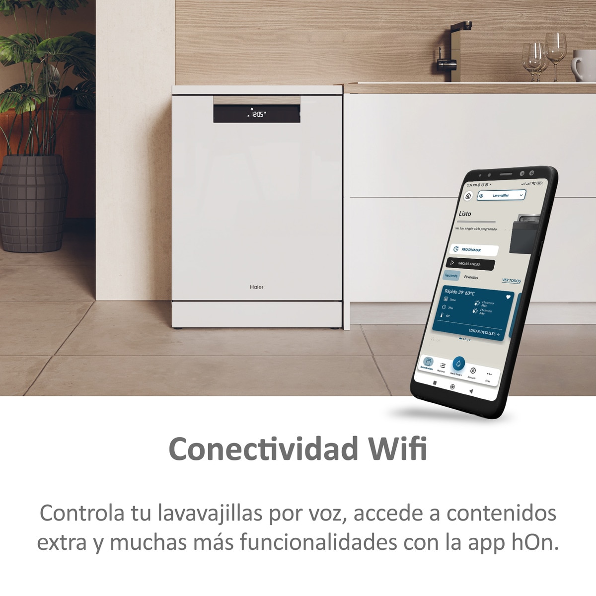 Lavavajillas Haier 15 servicios, 60 cm, 3º bandeja, con WIFI I-PRO SHINE - XF 5C4M1W Blanco-6