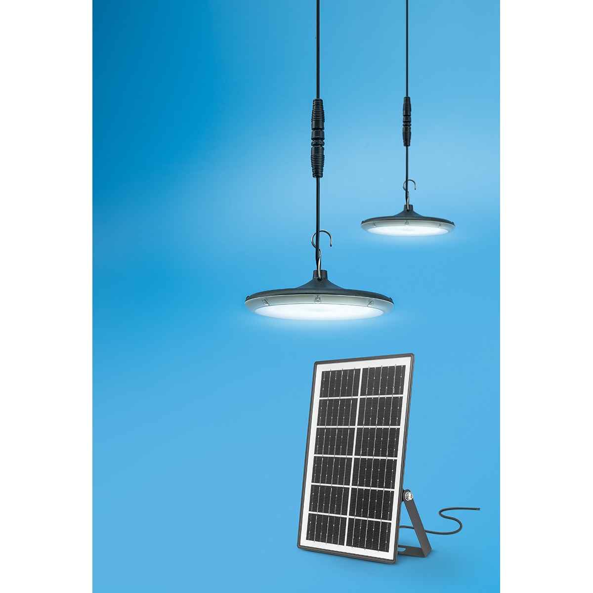 Apliques Solares LED Gloria con Mando + Panel solar 4000K 1.000 lm Garza Negro-3