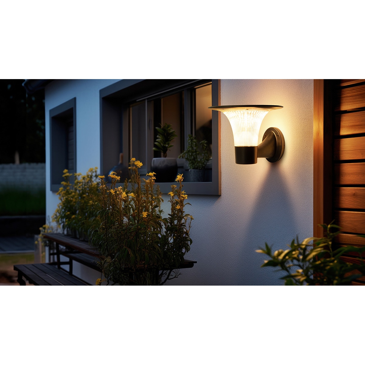 Aplique Solar LED Pared Goliat CCT 3000K-4000K 2.200 lm Negro-2