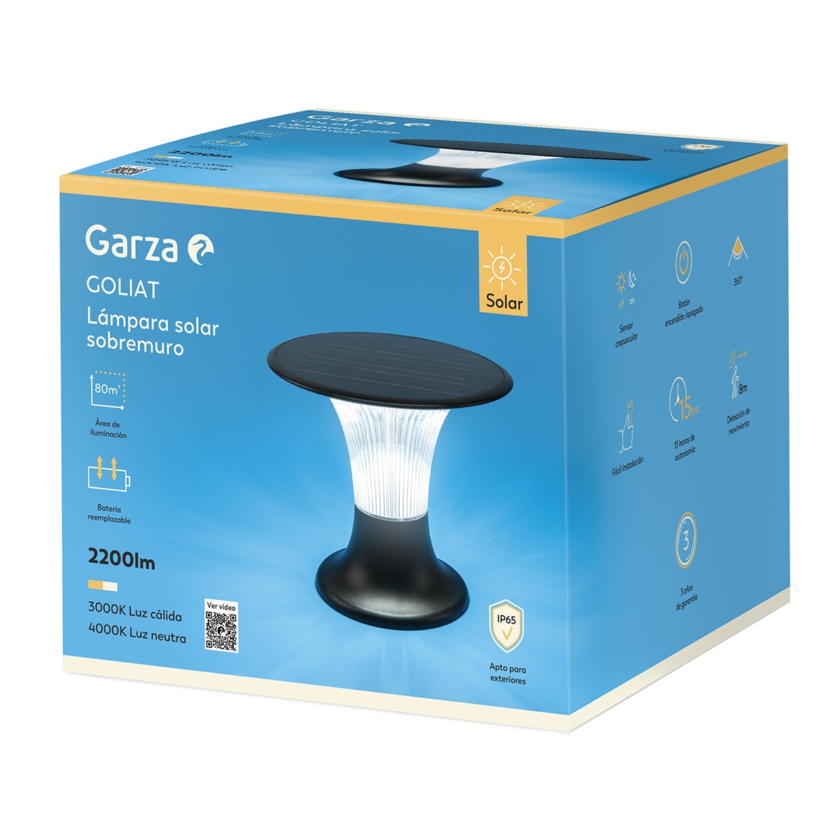 Aplique Solar LED Sobremesa Goliat CCT 3000K-4000K 2.200 lm Negro-6