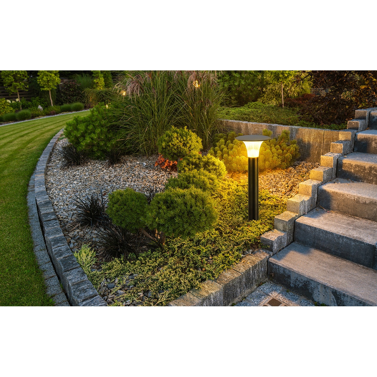 Aplique Solar LED Poste Goliat CCT 3000K-4000K 2.200 lm Negro-2