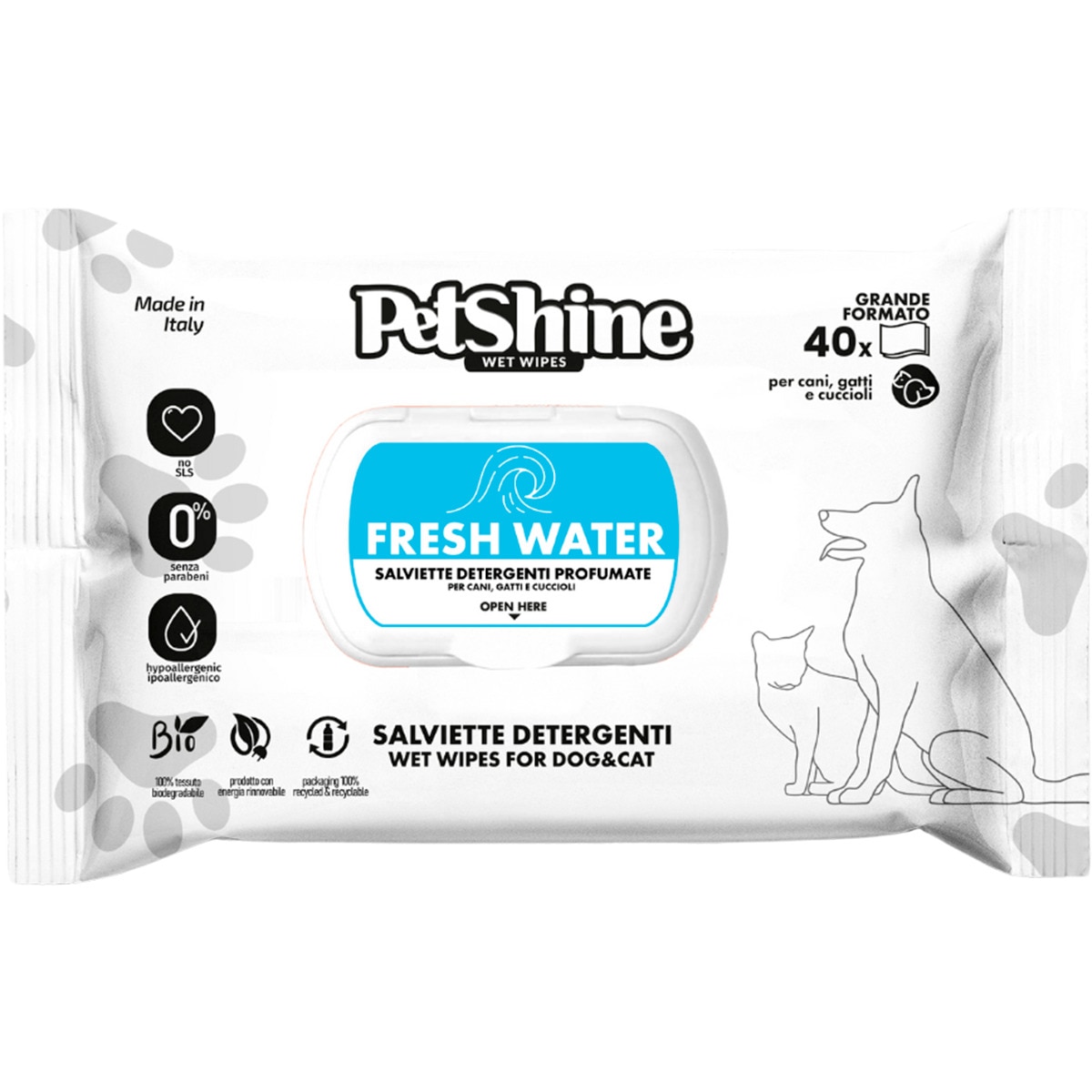 Toalhitas Fresh Water embalagem 40 unidades