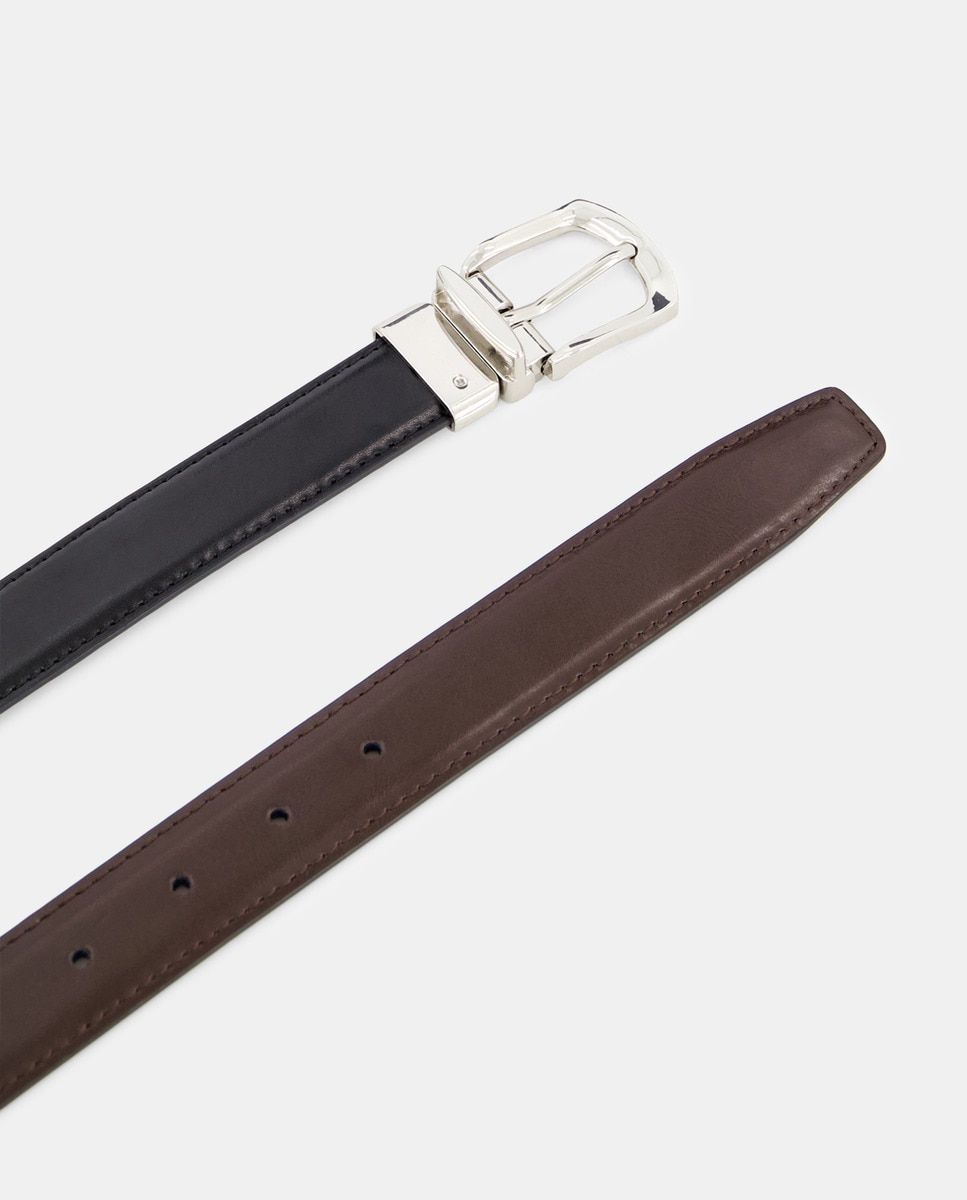 Cinto Reversível 100% Pele Preto-2