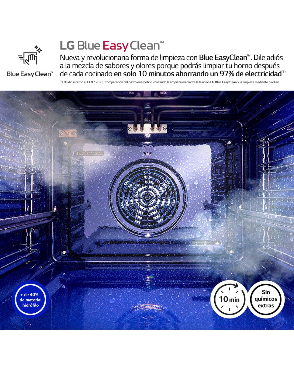 Horno vapor LG con sistema de limpieza Blue EasyClean, 76 l, display LCD táctil, ThinQ Wi-fi - WS9D7672WM Negro-5