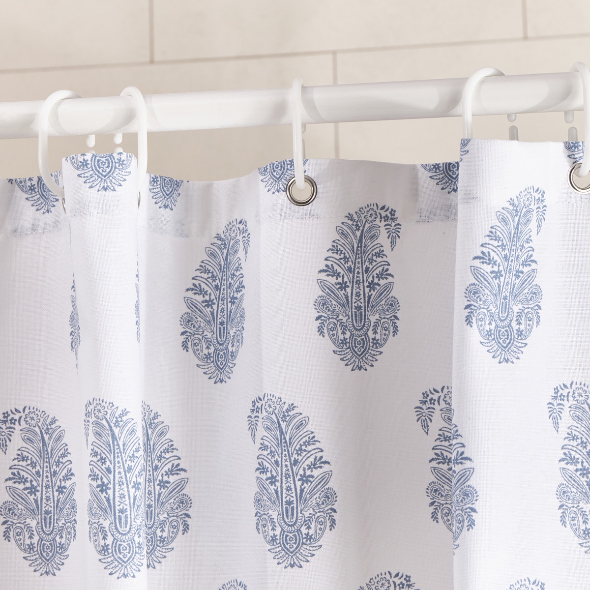 Cortina de Banho Saravan Azul-2