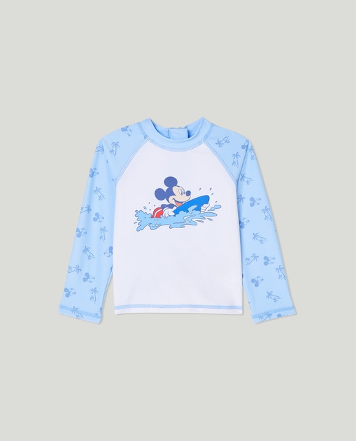 Imagen 0 de Camiseta UPF+50 de bebé niño con estampado Mickey