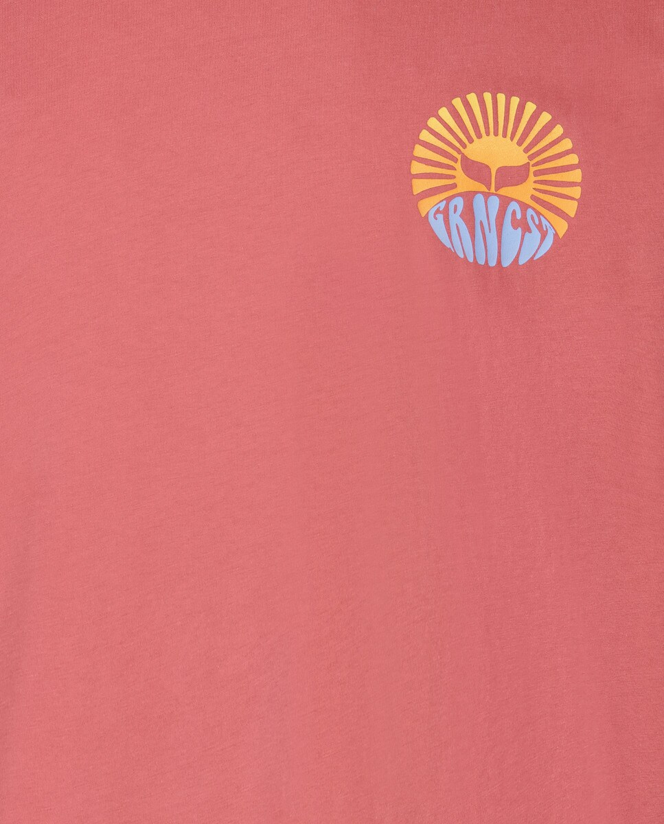 Camseta manga corta overdye print posicional de hombre · Green Coast