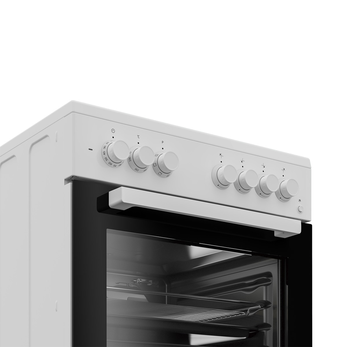 Cocina compacta Beko con 4 quemadores y horno - FSE62110DW Blanco-3