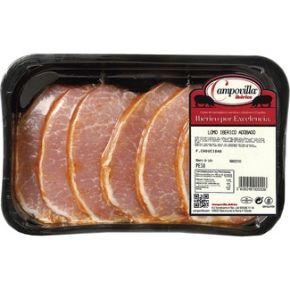 filetes de lomo extra adobado de cerdo ibérico sin gluten bandeja 350 g - Campovilla