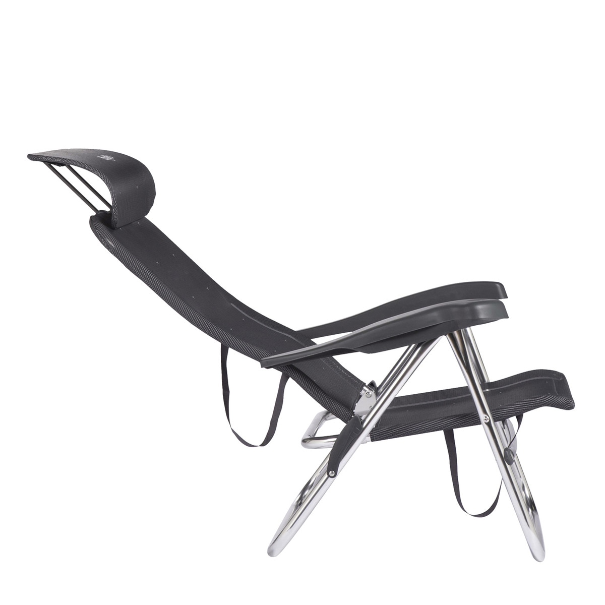 Sillón bajo de camping y playa plegable y reclinable Marino Crespo Antracita-5