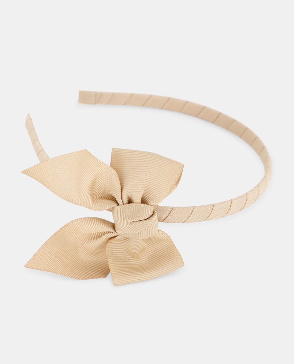 Bandolete com Laço de Grosgrain Bege-1
