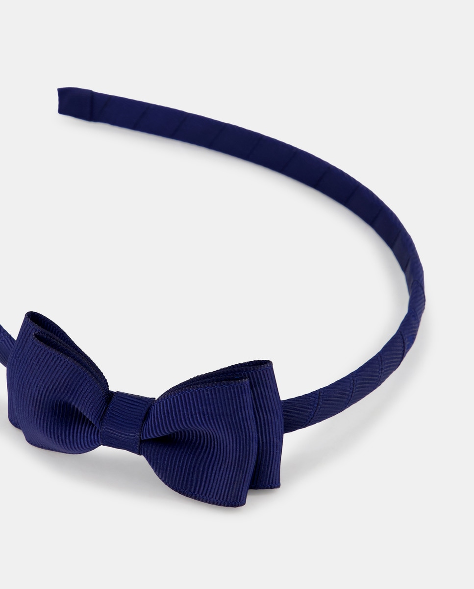 Bandolete com Laço Duplo de Grosgrain Azul-marinho-2