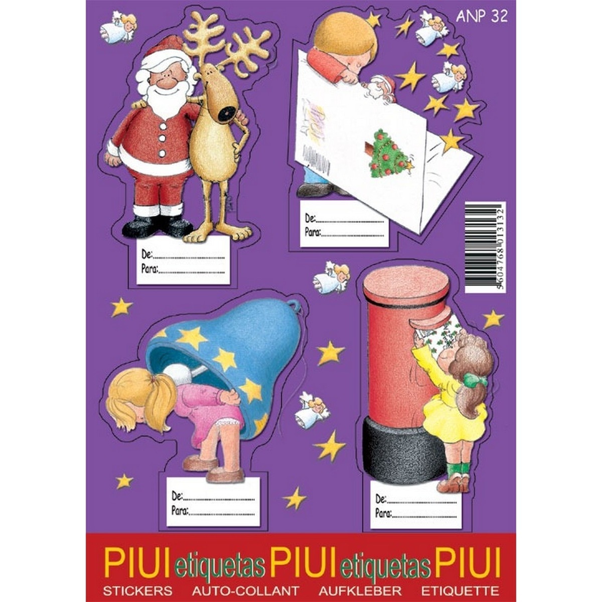 Folha de 4 Etiquetas de Natal ANP32 1