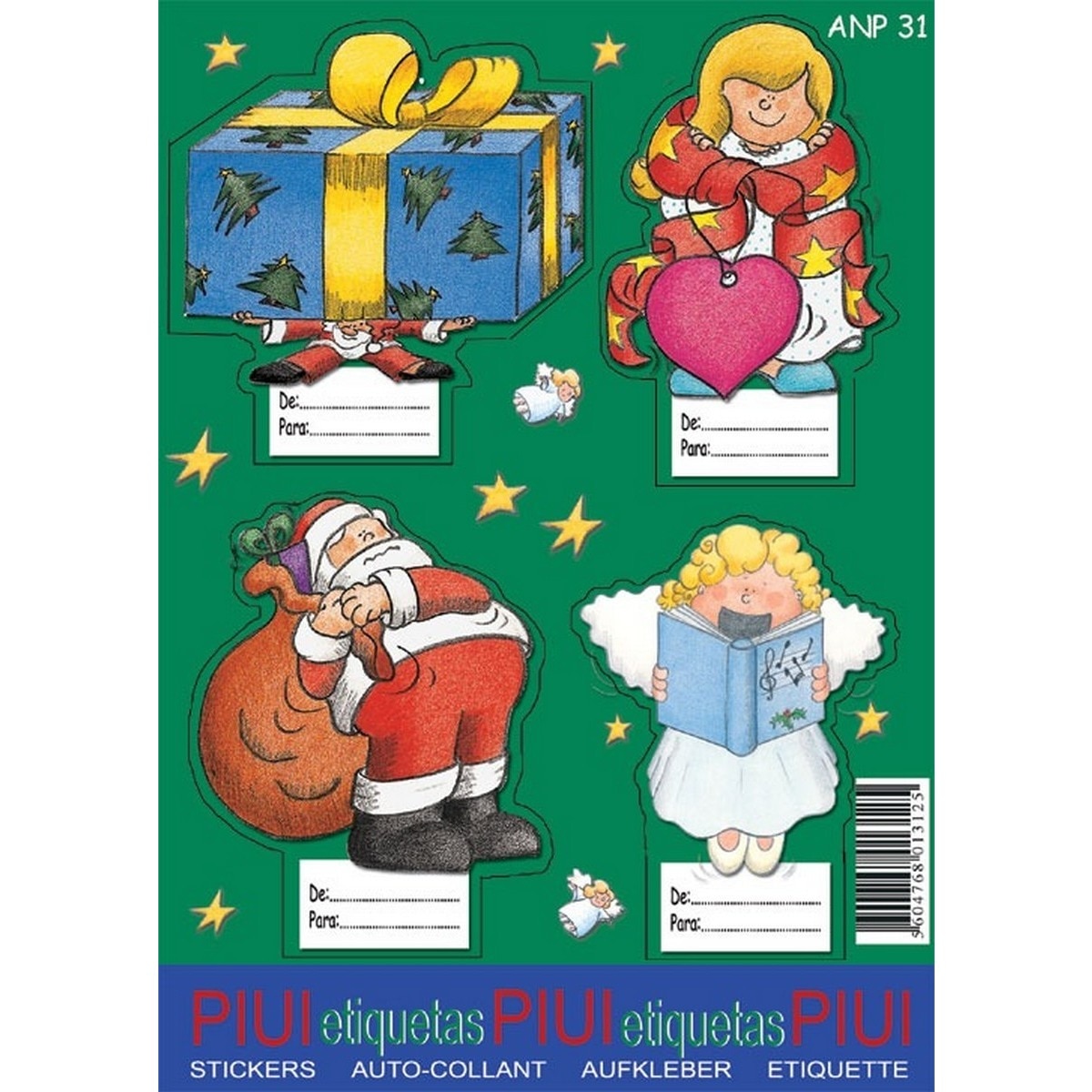 Folha de 4 Etiquetas de Natal ANP31 1