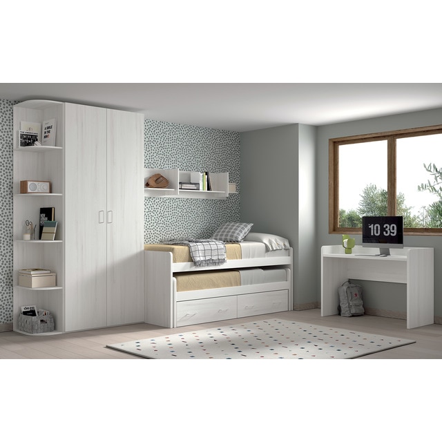 Imagem 0 de Quarto Juvenil Cama com Gavetão e 2 Gavetas Noel - Pedra-Giz