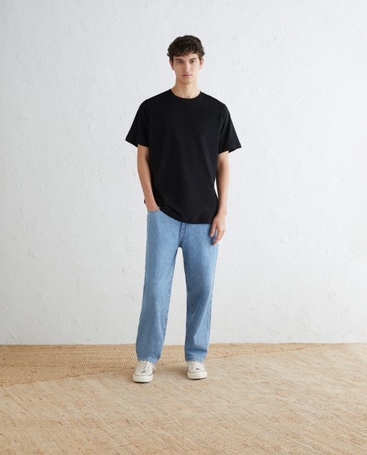 Imagen 0 de Camiseta de hombre en algodón BCI negra de manga corta