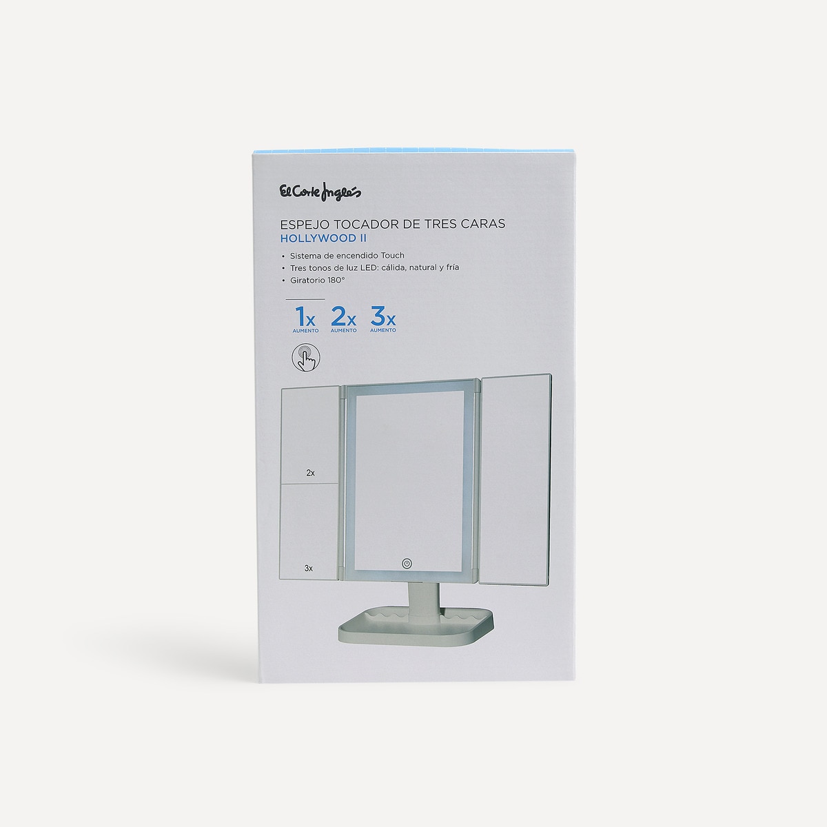 Espelho Cosmético de Mesa com Luz e Aumento X3 Hollywood Branco-9