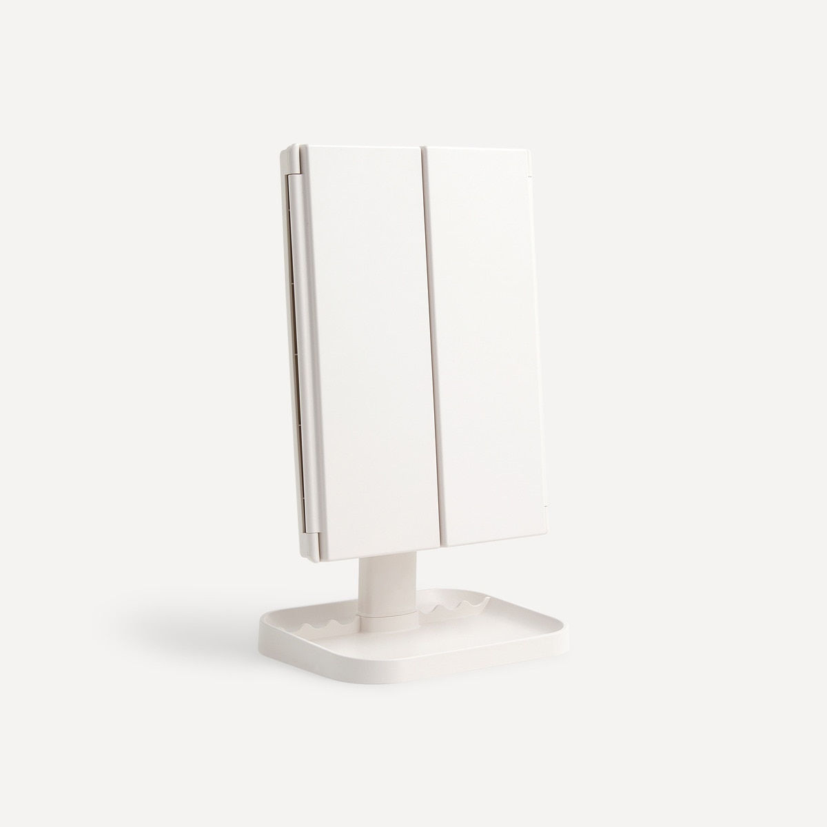 Espelho Cosmético de Mesa com Luz e Aumento X3 Hollywood Branco-6