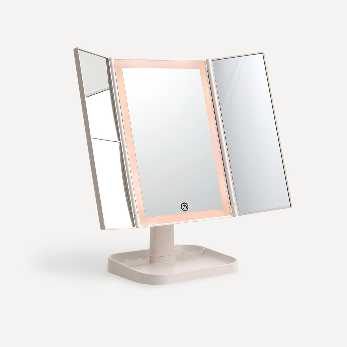 Espelho Cosmético de Mesa com Luz e Aumento X3 Hollywood Branco-5
