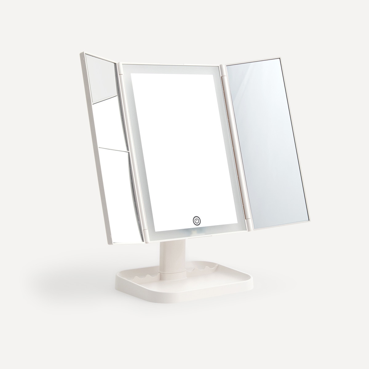 Espelho Cosmético de Mesa com Luz e Aumento X3 Hollywood Branco-2