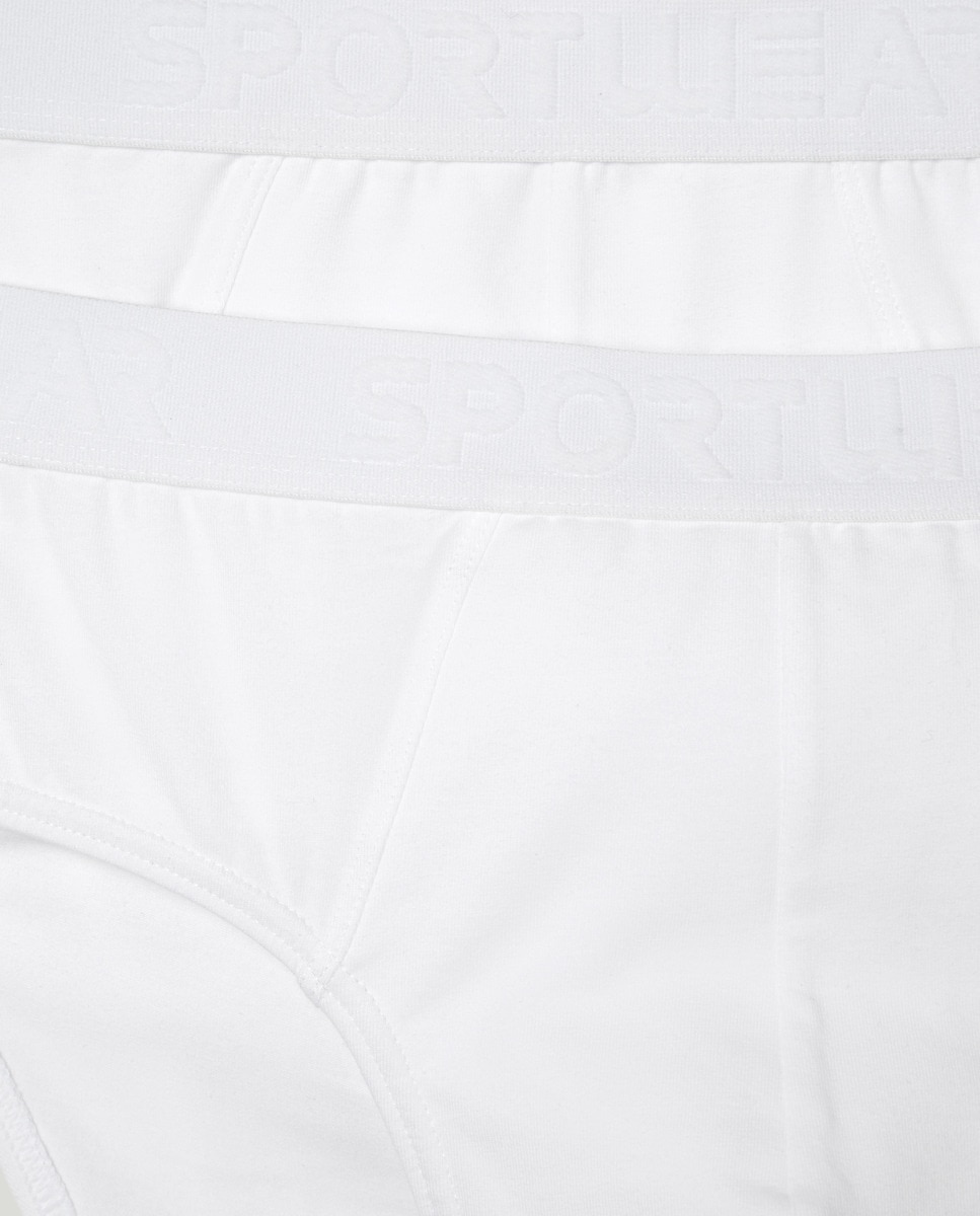 Pack 2 slips liso goma vista de hombre Blanco-6